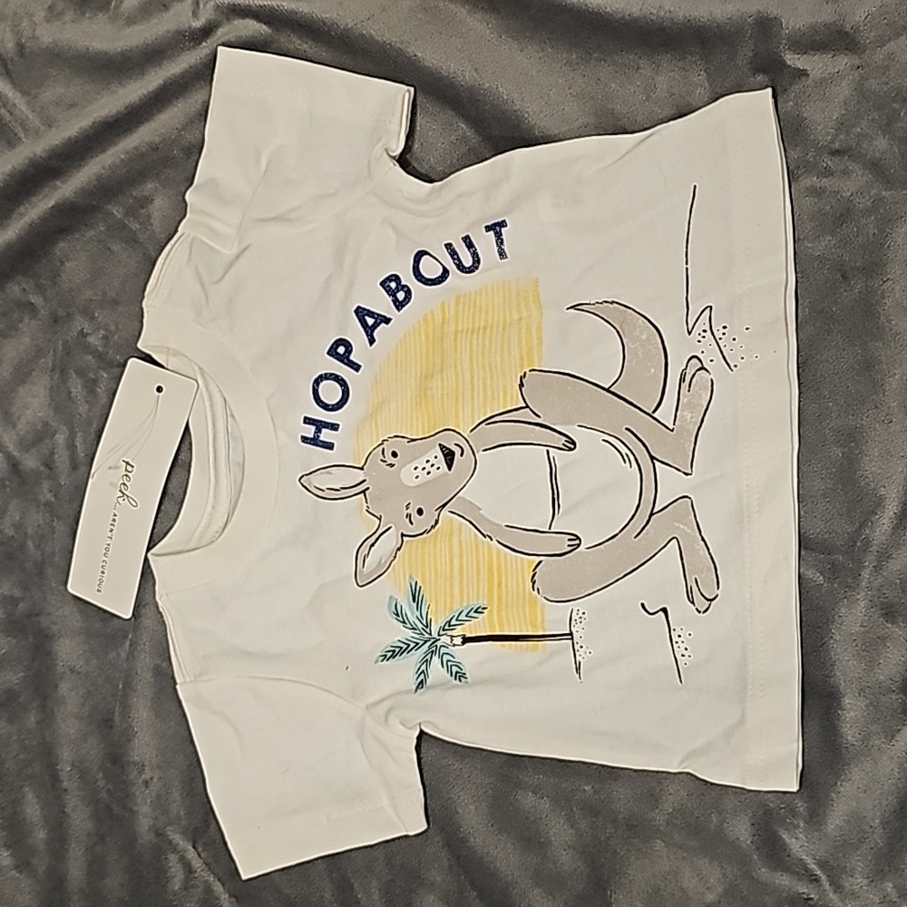 F Peek Adventure cute Kangaroo hopabout shirt 0-3mo. Infant, adorable - Picture 1 of 7